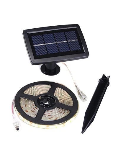 সৌর LED স্ট্রিপ RGB/উষ্ণ সাদা আলো