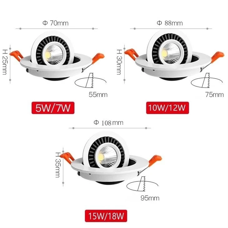 Adjustable Round LED COB Recessed Downlight suppliers