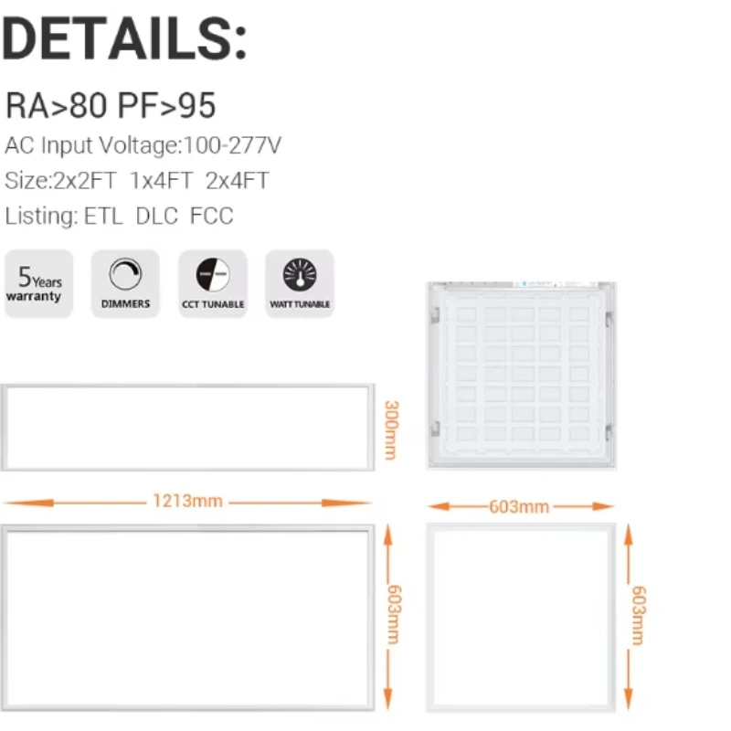 High Efficiency Slim Recessed LED Panel Lighting High Efficiency Slim Recessed LED Panel Lighting